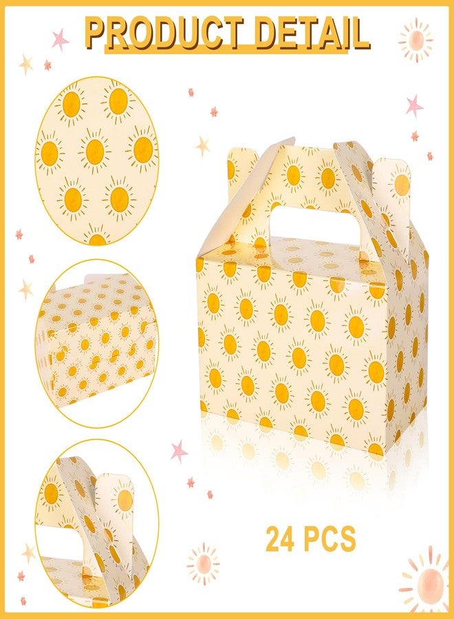 Whaline 24Pcs Boho Sun Party Favor Treat Boxes Watercolor Sun Patterns Candy Cake Gift Boxes with Handles Cute Cardboard Goodie Present Boxes for Baby Shower Birthday Party Supplies Gift Wrap - Image 3